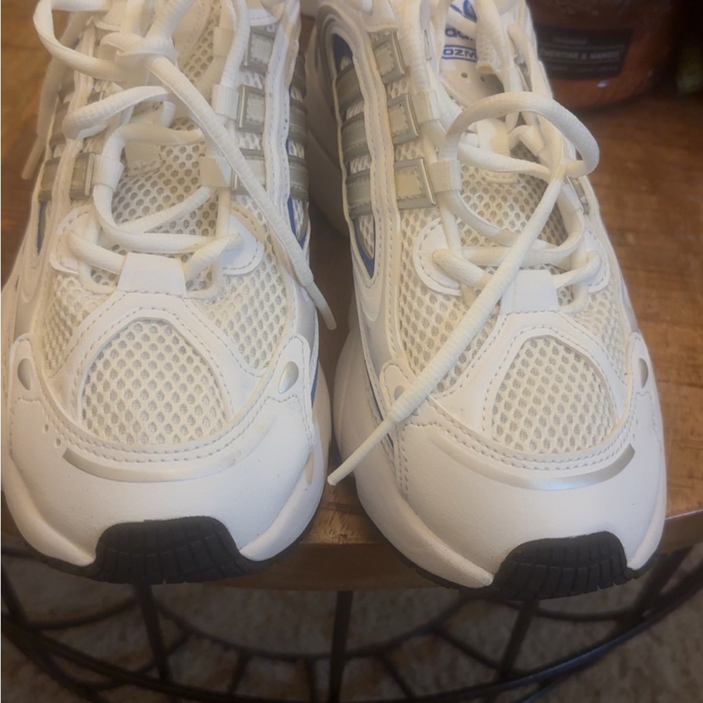 Adidas White and Black Sneakers with Breathable Mesh